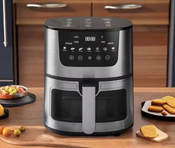 Аэрогриль Rainberg RB 2268 4200W аэрофритюрница безмасляная для приготовления без масла с регулировкой температуры 8 л | Зображення 1