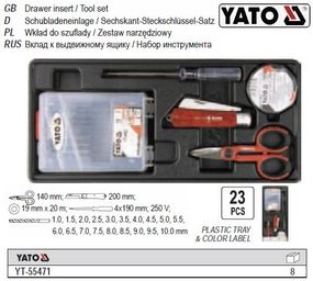 Набор инструмента YATO Польша вкладыш инструментального шкафа 23 шт YT-55471