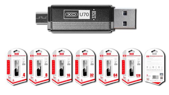 Флеш-пам'ять XO U70 USB 2.0 64ГБ чорна (MAW-44134_289) | Зображення 2