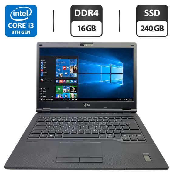 Ноутбук Fujitsu LifeBook E449 / 14" (1920x1080) TN / Intel Core i3-8130U (2 (4) ядра по 2.2 - 3.4 GHz) / 16 GB DDR4 / 240 GB SSD / Intel UHD Graphics 620 / WebCam б/у