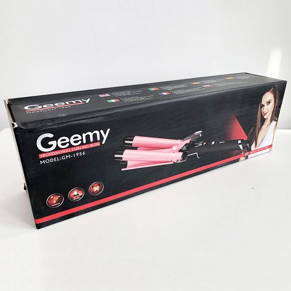Міні плойка гофре GEMEI GM-1956-25 потрійна, Прилад для завивки волосся, ZG-432 Автоматична плойка