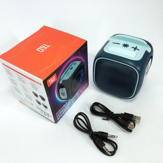 Портативна Bluetooth колонка TG359 7W з підсвічуванням RGB, акумуляторна колонка для музики. Колір: синій | Зображення 7