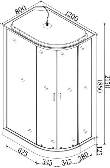 Душовий бокс BRAVO REGA L120GBSL (L120BL) | Зображення 7