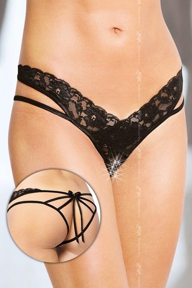 Жіночі трусики з розрізом Softline Thongs 2438, Чорний, M, L, M/L