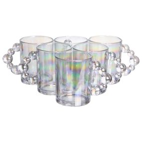 Набор чашек 6 шт для чая и кофе по 350 (мл) кружки стеклянные rainbow HP-19-ZD-4