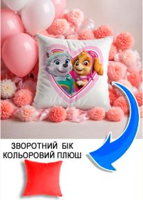 Подушка плюшева Мерч Крафт Дизайн з принтом Еверест Скай paw patrol 9 червоний плюш квадратна 33х33 см