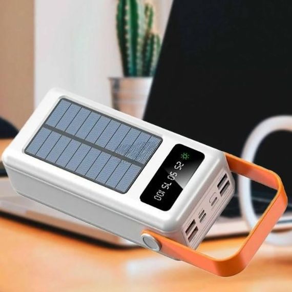 Power Bank с солнечной панелью и проводами 160000 YM-640 CX Белый