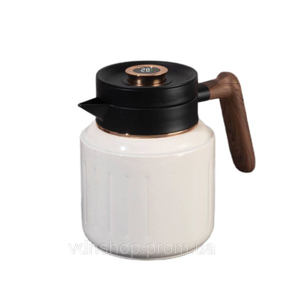 Чайник термос з індикатором температури та заварником 1 л білий HP-14-51W