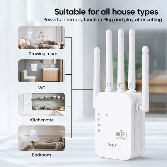 Мощный Wi-Fi ретранслятор 2.4G с 6 антеннами / маршрутизатор / усилитель вай фай сигнала | Зображення 5