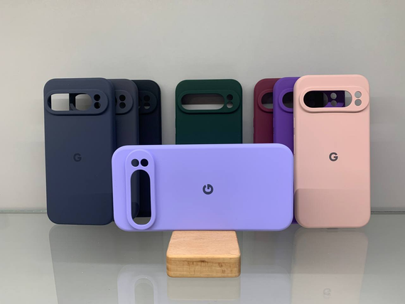 Google Pixel 9 Pro XL Протиударний чохол з логотипом софт тач голубий