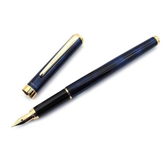 Перьевая ручка Pilot Cavalier Marbled Синяя в металлическом корпусе, среднее (M) | Зображення 1
