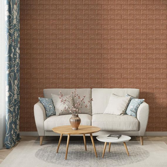 3D панель самоклеюча цегла Коричневий 700х770х5мм (020-5) SW-00000237 | Зображення 4