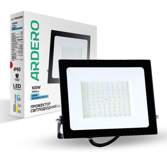 Світлодіодний прожектор Ardero LL-1100ARD 100Вт 6500K чорний