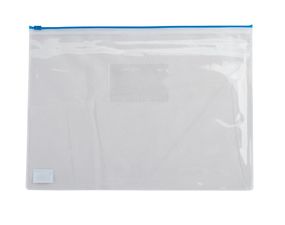 Папка-конверт на молнии zip-lock, А4, BM.3946-99 BUROMAX глянцевый прозрачный пластик, цветная (4823078953377) Синий