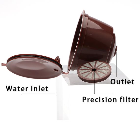 Багаторазова кавова капсула для Nescafe Dolce Gusto/Nespresso — 1 шт. з фільтром, екологічна. Коричнева. | Зображення 4