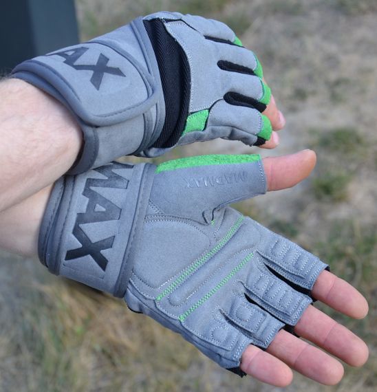 Рукавички для фітнесу MadMax MFG-860 Wild Grey/Green M | Зображення 7