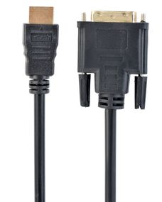 Кабель Cablexpert CC-HDMI-DVI-0.5M, HDMI-DVI папа/DVI папа, позолочені коннектори, 0,5 м