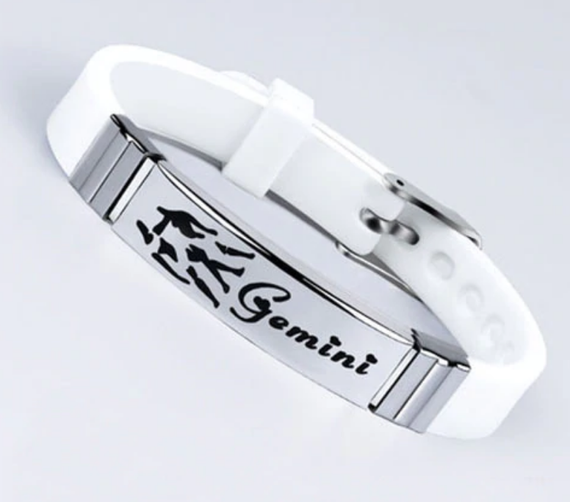 Силіконовий браслет Primo Zodiac - Gemini (Близнюки) - White