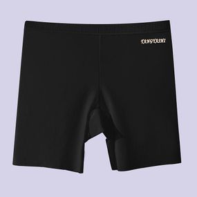 Трикотажные шортики с лазерной обработкой края, черный 4XL