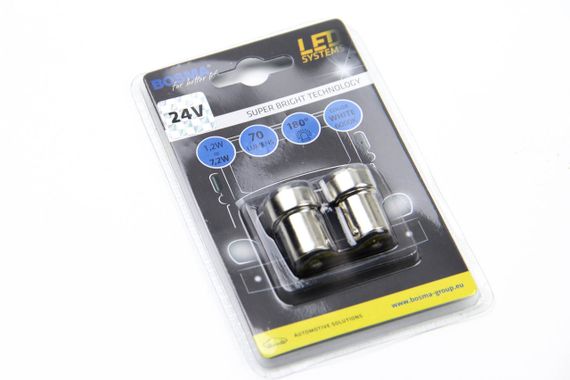 Автолампа BA15S LED 24V 4XSMD 5050 LED WHITE Упаковка 2шт, BOSMA (5417) | Зображення 2