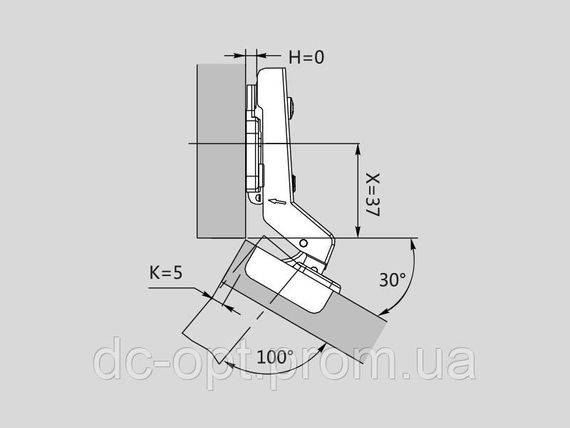 Завіс кутовий 150/30° ДС СтандартЛайн | Зображення 4