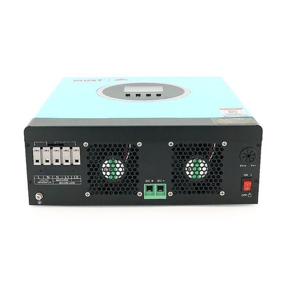 Гібридний інвертор MUST PV18-3524ECO, 3500W, 24V, струм заряду 60A, 160-275V, MPPT (100А, 60-360 Vdc), 367,4 x254, 5x103 мм. Вага: | Зображення 2
