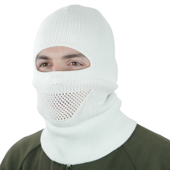 Шапка-балаклава вязаная белый | Зображення 3