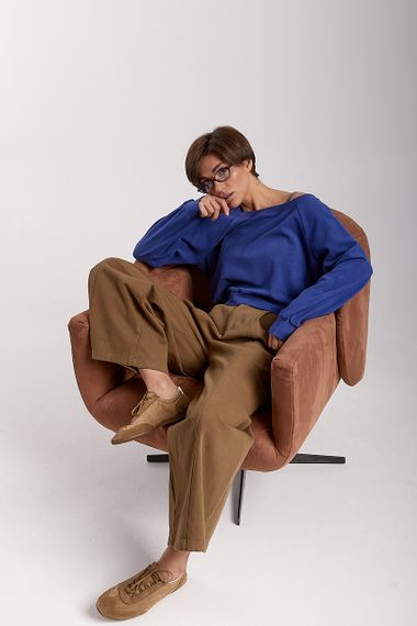 Вільна кофтинка у комлекті з майкою - синій цвет, ONE SIZE (є розміри) | Зображення 2