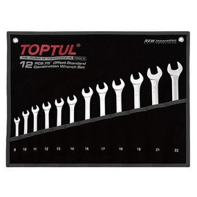 Ключи комбинированные рожково-накидные 12шт 8-22мм (угол 75°) TOPTUL GPAN1201