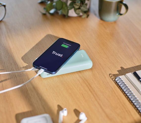 Trust Акумулятор портативний літій-іонний power bank Redoh, 20000мА·год, USB-A/2хUSB-C, 18W, QC 3.0, PD, зелений (25035_TRUST) | Зображення 1