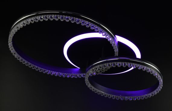 Люстра світлодіодна стельова LED світильник для квартири на стелю лед з пультом 26522 Чорний 12х40х61 см. | Зображення 6