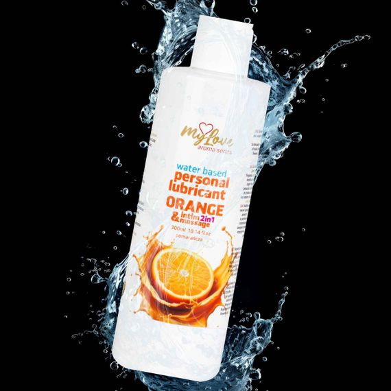 Водний лубрикант 2в1 для інтимної близькості та масажу MyLove Aroma Series Orange (Апельсин), 300 мл Sex Aura | Зображення 3