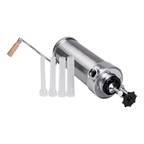 Вертикальний шприц для ковбаси 2,5 л з нержавіючої сталі шприц ковбасний 4 насадки 16788-6 | Зображення 2