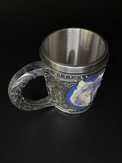 Кружка Вовк 400 мл — 3D келих із нержавіючої сталі та епоксидної смоли 400мл. | Зображення 4