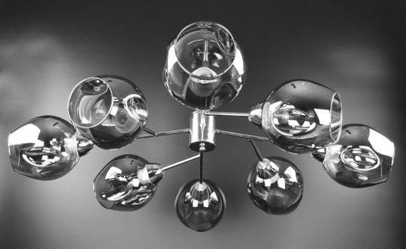 Люстра стельова на 8 лампочок 26546 Хром 40х70х90 см. | Зображення 3