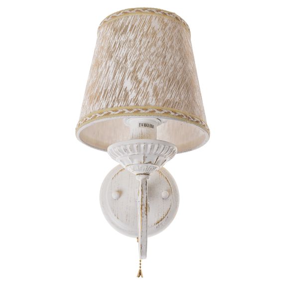 Бра настенное накладное прованс с абажуром BKL-663W/1 E14 WH+G | Зображення 2