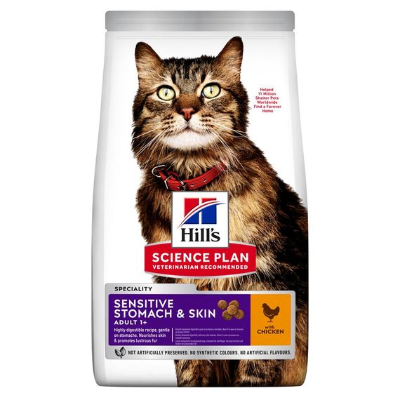 Корм Hill Science Plan Feline Adult Sensitive Stomach & Skin сухий для котів з чутливим травленням 1.5 кг