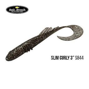 Силіконова приманка, Їстівний силікон Bait Breath BeTanCo Slim Curly 3" (8шт) (S844 KATAKUCHI (smoke Silver))