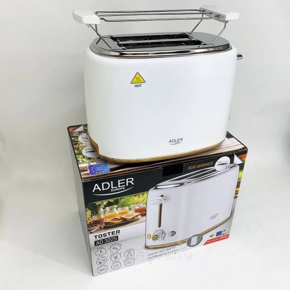 Тостер з решіткою для булочок Adler AD 3225, 6 рівнів обсмажування 950Вт | Зображення 1