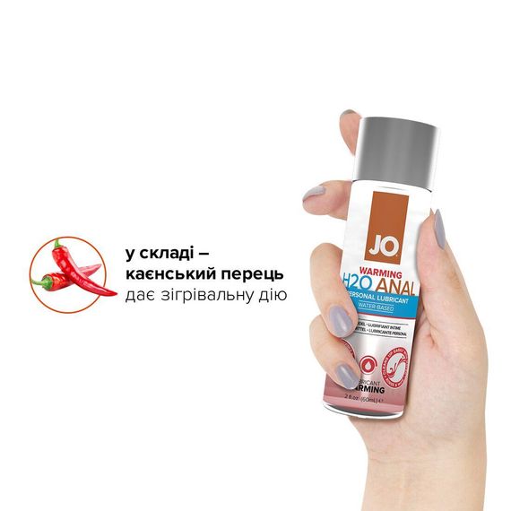Анальна змазка System JO ANAL H2O — WARMING, розігрівальна, на водній основі, 60 мл | Зображення 3