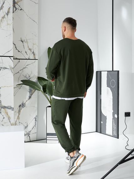 Мужской спортивный костюм свободный с эффектом 2 в 1, LI2015 цвет хаки, размер 44/46 | Зображення 4