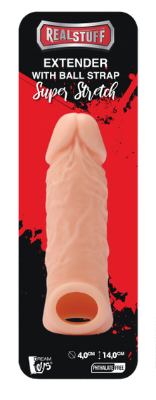 Насадка на пеніс REALSTUFF EXTENDER WITH BALL STRAP 5.5 Sex Aura | Зображення 2