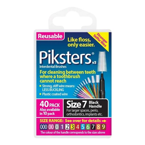 Міжзубні йоржики Piksters, № 7 (діаметр 2.1 мм) чорні, 40 шт