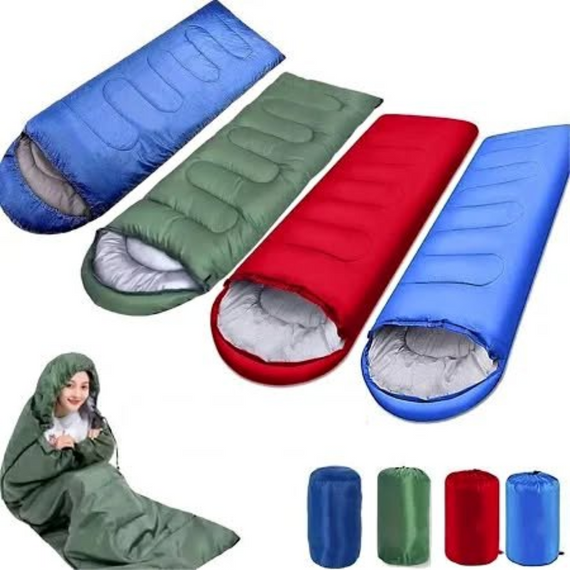 Широкий утеплений спальний мішок до -15 °C, туристичний мішок із капюшоном і блискавкою, демісезонний спальник | Зображення 1