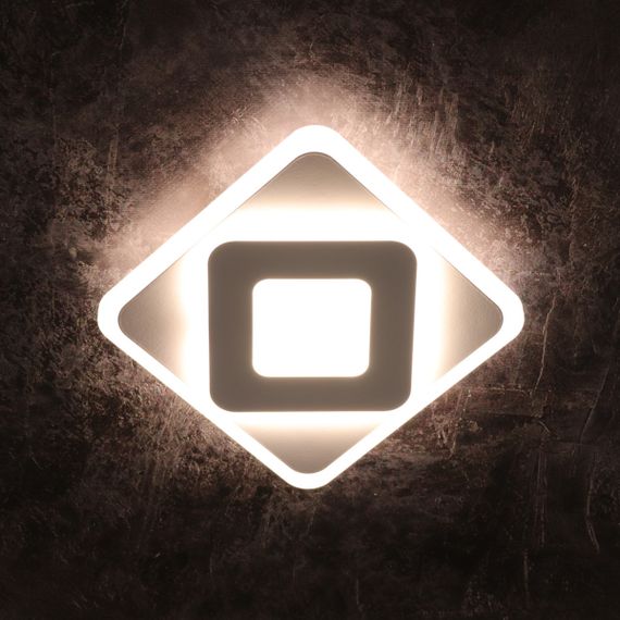 Сучасний квадратний світильник стельовий LED для кімнати кухні ванної 25121 Білий 4х20х20 см. | Зображення 2