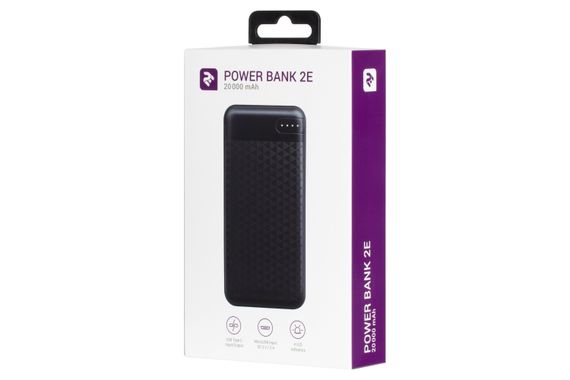 Портативное зарядное устройство 2Е 20000mAh, DC 5V, 2.1A, Type-C, MicroUSB, USB-А, black (2E-PB2004-BLACK) | Зображення 1