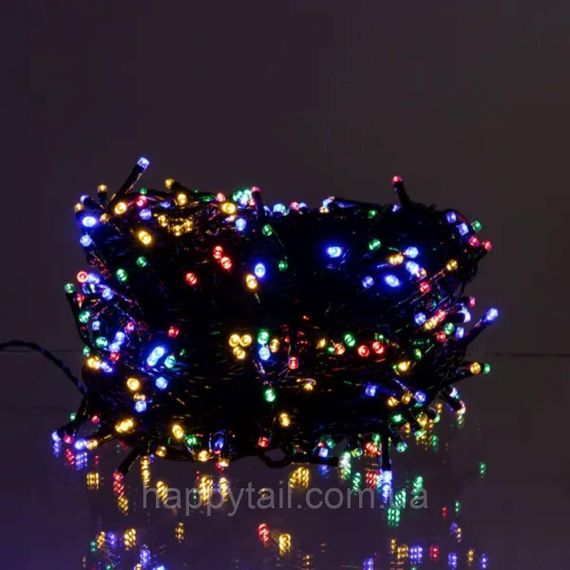 Новорічна гірлянда вулична 50 м 500 LED з сонячною батареєю чорний провід Мультиколор SB500L50MBML | Зображення 1