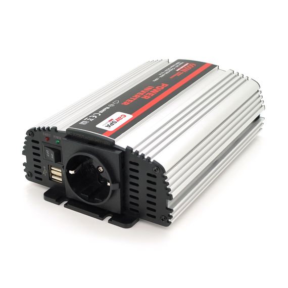 Інвертор напруги Carspa-600-242 (600Вт), 24/220V, approximated, 1Shuko, USB, клеми, Box Q15
