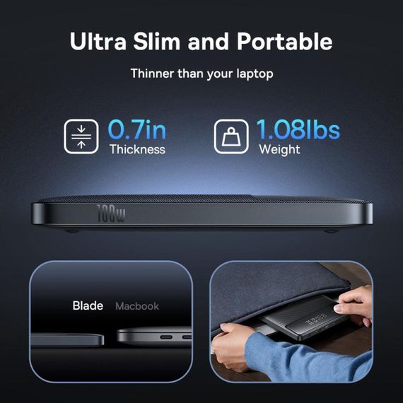 Повербанк Baseus Blade Power Digital Display HD Edition 20000mAh 100W 6A з технологією QC3.0+PD3.0 | Зображення 7