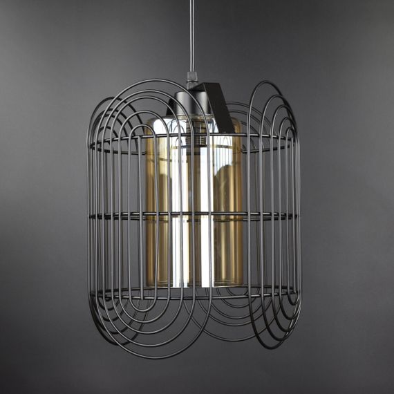 Люстра підвісна LOFT на 1 лампочку 26704 Чорний 40-130х25х25 см. | Зображення 1